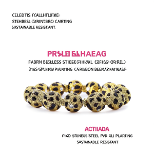 Fashion <b>Beaded</b> <b>Bracelets</b> 316L Stainless Steel PVD <b>Gold</b> Plating Sustainable Resistant - Product Image 2