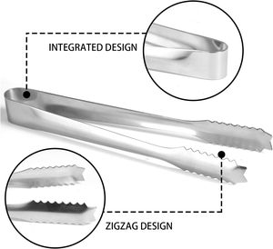 Stainless Steel Ice <strong>Tongs</strong> for Ice Bucket, Stainless Steel Ice <strong>Tongs</strong> with Teeth, Small <strong>Serving</strong> <strong>Tongs</strong> for Party Kitchen Restaurant - Product Image 5