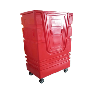 कवर ढक्कन के साथ होटल प्लास्टिक लॉन्ड्री पिंजरे ट्रॉली - Product Image 6