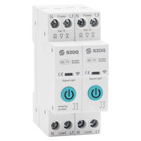 Mini Disjoncteur Intelligent WiFi pour Maison Connectée, Compteur d'Énergie et de KWh 0-63A avec Relais Temporisé