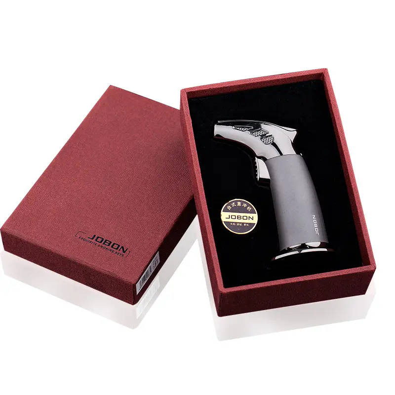 Qianxun Wholesale Superior Quality Torch Lighters Strong Adjustable Firepower Refillable Butane Gas Jet Cigar Lighter