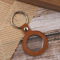 Porte-monnaie en cuir PU porte-clés Double face vitrine médaillon sobriété pièce de récupération puce Air Tag pièce commémorative