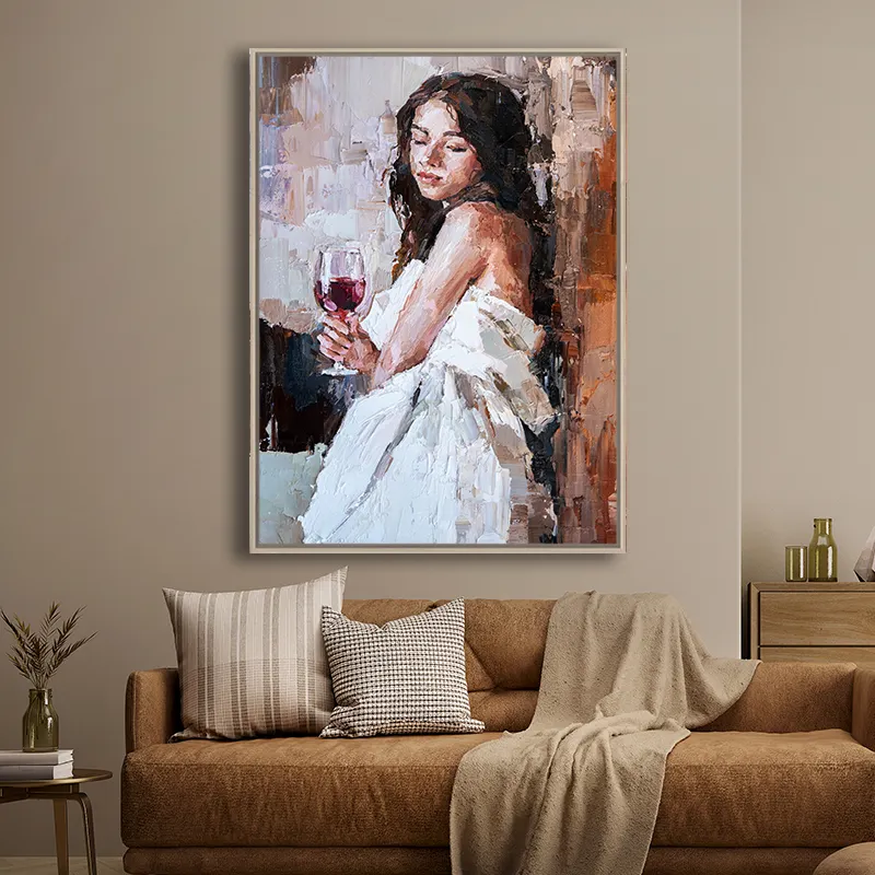 Wall Painting Art Wholesale Printer Mulher nua Pintura a óleo Canvas Wall Art Elegant Girl Canvas Art Wall Frame