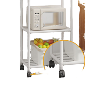 Multi-Layer Household Kitchen Storage Rack Movable Pot <strong>Tray</strong> Organizer <strong>Ceiling</strong> Floor Option Metal Microwave Shelves Organizer - Product Image 5