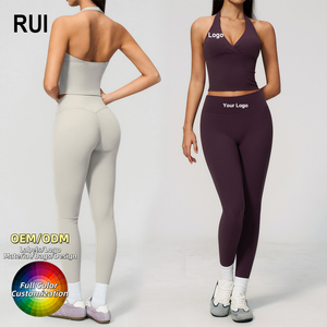 RUIQUWIN OEM 2026 Ensemble de sport asymétrique sexy respirant et uni pour femme grande taille, séchage rapide, léger, short de yoga sans couture - Product Image 1