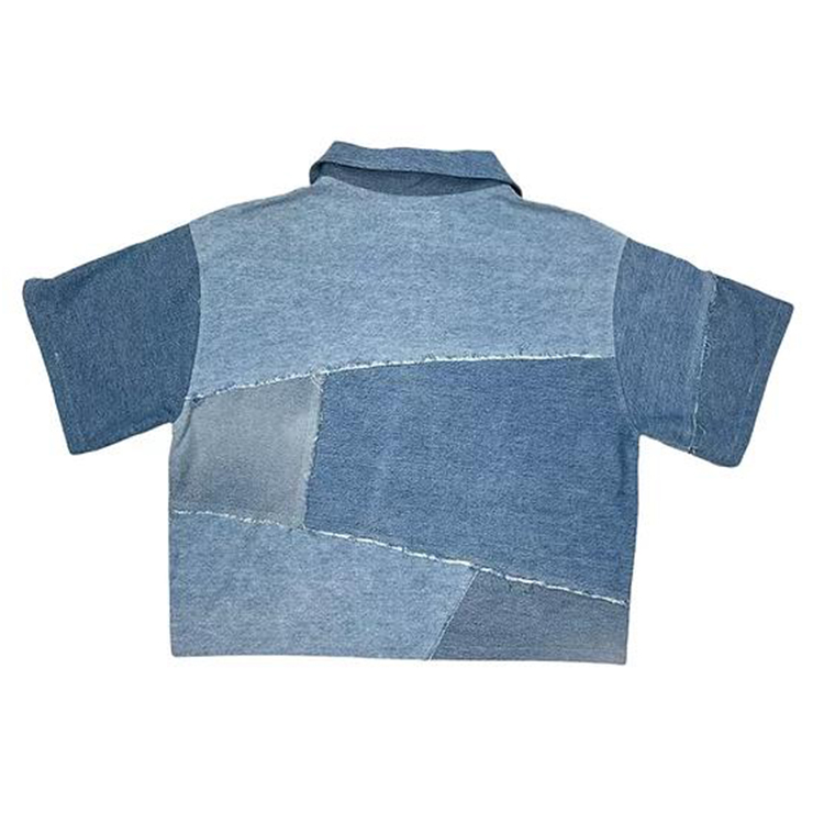 Diznew Men Shirt Short Sleeve Shirts Factory Custom Made Wholesale Short Sleeve Men Denim Shirt