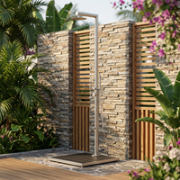Ensemble de douche extérieur en acier inoxydable pour salle de bain et spa, système de douche apparent