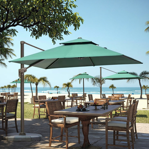 Moderno Aluminio Exterior Solar LED Paraguas 1,5 m Inclinación Playa Base Incluida Plegable Impermeable Tela Muebles de Exterior para Jardín - Product Image 3