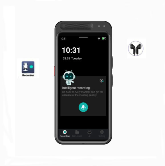 Large Screen AI Recording Transcription Free Speech to Text Smart Summary AI Voice Recorder