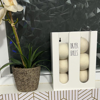 Support magnétique de boule de sécheuse pour le linge Distributeur de boule de sécheuse en bois et fer pour le stockage du linge