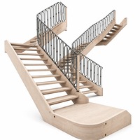 Escalier semi-circulaire moderne en bois sur mesure pour villa, fabriqué à l'usine du Jiangsu