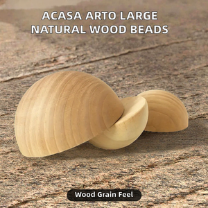 Bolas de Madera Grandes de 12-15 cm, Redondas, Naturales, sin Acabado, Color Madera, FAIZA CRAFT FC-8126 para la Fabricación de Joyería - Product Image 2