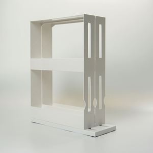 Moderna Caja de Almacenamiento de Plástico de Doble Nivel, Plegable y Giratoria, Organizador de Cocina para Alimentos, Especias y Productos Enlatados - Product Image 4