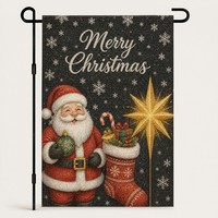 Bannière de Noël personnalisée avec logo, double face, imperméable, 12x18 pouces, en toile de jute, pour la décoration de la porte extérieure, du porche ou de l'entrée de la maison