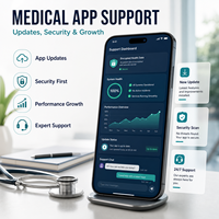 Logiciel de développement d'applications mobiles pour le secteur de la santé, solution d'application médicale personnalisée, réservation de patients, support en télémédecine, stock disponible
