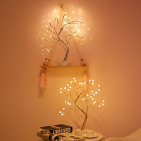 Lumières de sapin de Noël Perle et fil de cuivre de couleur nouvelle génération Interrupteur tactile Gypsophile Petite lampe de table pour chambre à coucher