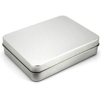 Boîtes en métal rectangulaires vides à charnières, petites boîtes de rangement, boîtes personnalisées
