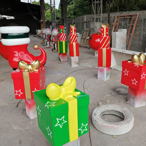 Boîtes cadeaux <span class=keywords><strong>de</strong></span> Noël en fibre <span class=keywords><strong>de</strong></span> verre 50 cm, imperméables, durables, géantes, pour extérieur, fournitures pour cadeaux <span class=keywords><strong>de</strong></span> saison des fêtes, centres commerciaux, places publiques - Product Image 2