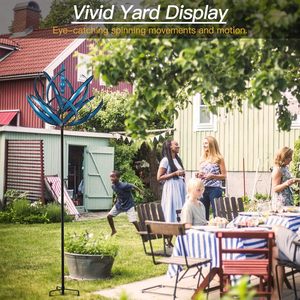 Extra <b>Large</b> Antique Outdoor Metal Wind Spinners Rectangle-Shaped Sculptures with Stake Yard Garden Decor Waterproof Lawn Art - Product Image 2