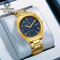 Montre mécanique automatique classique de luxe pour homme, bracelet en acier inoxydable, étanche 3 ATM, lumineuse, date, style simple, sport et affaires