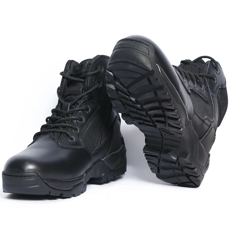 FLYFIT Khaki Mid Top Tactical Hiking Boots Shoes Outdoor Black Tactical Shoes