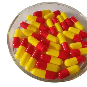 Professional Manufacturer #0 0# Red Yellow Customized Empty Hollow Hard Gelatin Capsule Capsules