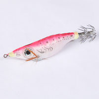 Leurre de pêche en plastique haut de gamme, ultra-réaliste, avec yeux grands et lumineux, pour la pêche en eau salée (type calamar)