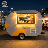 Camion de restauration mobile entièrement équipé en acier inoxydable et fibre de verre, résistant à la rouille, pour la vente de nourriture en plein air