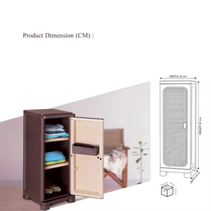 Stackable Foldable <b>Storage</b> Container <b>Plastic</b> Organizer with Rattan Pattern <b>Drawer</b> for Closet Bedroom Home Use - Product Image 4