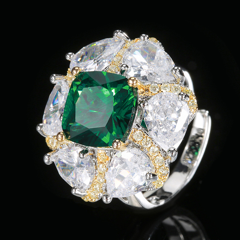 Bague Nano verte, taille ouverte