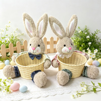Panier de rangement QY Creative Home pour cadeaux et bonbons, motif lapin mignon de dessin animé, idéal pour les fêtes d'anniversaire et Pâques