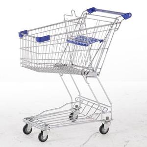 Chariot à provisions à poussée manuelle de supermarché chariot à panier de manutention en acier chariot à provisions pliable - Product Image 3