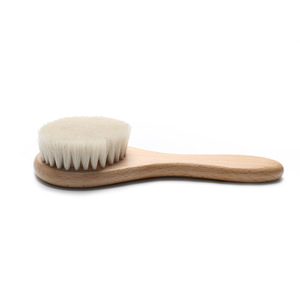 Boucleur, peine de <span class=keywords><strong>cabeza</strong></span> redonda de madera de haya, cepillo de lana para bebé de tres piezas, cepillo de champú, cepillo de limpieza, cepillo de pelo, peine plano pequeño - Product Image 4