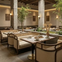 Canapé mural commercial pour salon de thé, restaurant, café, boutique de thé au lait, ensemble table et chaises
