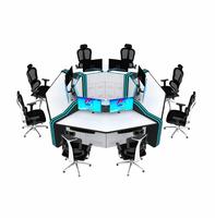 Station de travail circulaire personnalisée, console de salle de contrôle, table combinée, console de surveillance du centre de commande