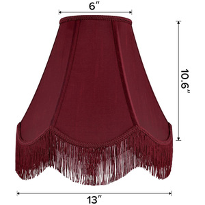 Abat-jour en tissu européen de 6x13x10,6 pouces avec franges pour lampe de table ou de bureau - Product Image 1
