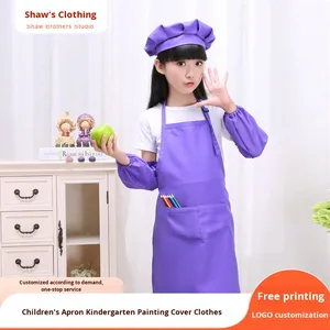 ผ้ากันเปื้อนเด็กสีขาวแบบไม่มีแขน ปรับได้ สำหรับทำกิจกรรม DIY ระบายสี งานปาร์ตี้ ใช้วัสดุโพลีเอสเตอร์/คอตตอน เป็นมิตรต่อสิ่งแวดล้อม - Product Image 4