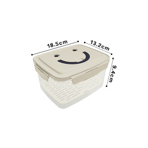 Conteneur de stockage alimentaire d'extérieur en plastique avec poignée, motif visage souriant, portable, pour fruits, camping, pique-nique - Product Image 5