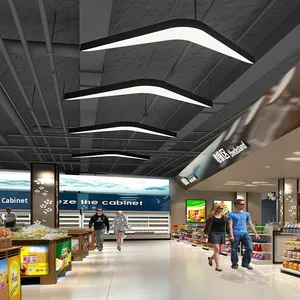 Swallowtail <span class=keywords><strong>LED</strong></span> ánh sáng hiện đại tối giản sáng tạo cá tính phòng văn phòng phong cách công nghiệp Đèn chùm sắt đen 6000K 3 năm - Product Image 5