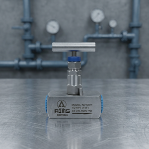 Vanne à aiguille manuelle unidirectionnelle en acier inoxydable 316, 6000 PSI, corps hexagonal, poignée en T, 1/2, pour le contrôle de l'huile/du gaz/de l'eau, modèle NV100.11 - Product Image 1