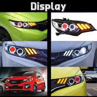 Faro Delantero HETOP FIT GK5 2014-2020 JAZZ LED, Actualización a Estilo Mustang, DRL Modificado, Lámpara Delantera con Intermitentes, Conexión Plug and Play para Honda