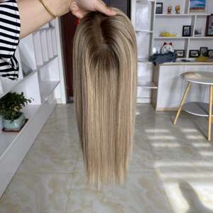 Precio de Fábrica, Cabello Humano Virgen Europeo Rubio de Alta Calidad, Cutícula Alineada, Mono Top 5x5, Toupee de Cabello Humano # Color TLQ - Product Image 4