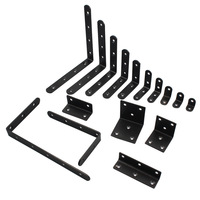 Support d'angle en fer noir à 90 degrés en forme de L, épaissi, en acier laminé à froid avec revêtement en poudre, pour salle de bain moderne