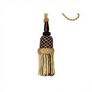 DADA Borla de Hilo Metálico Duradera con Adorno de Pedrería Personalizado en Oro Antiguo para Uso en Prendas DIY y Textiles del Hogar - Product Image 4