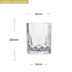 Verre à whisky transparent <span class=keywords><strong>de</strong></span> 100 ml, coupe diamant, gaufré, pour service <span class=keywords><strong>de</strong></span> bar, dégustations, fêtes et événements - Product Image 3