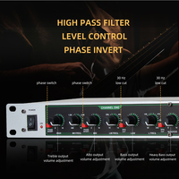 Égaliseur audio 4 voies XLR en métal 224XL avec sorties aigus, moyens, graves et subwoofer pour système de sonorisation et performance scénique
