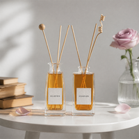Flacon diffuseur de parfum en verre vide de 100 ml, forme trapézoïdale carrée, emballage personnalisé avec marquage à chaud