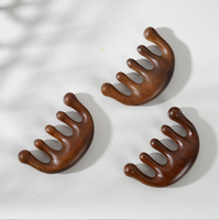 Peigne en bois Gua Sha avec logo personnalisé 100% naturel avec manche en bois brosse à cheveux personnalisée