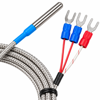 Capteur de température PTFE résistant aux acides et aux alcalis, anti-corrosion, Pt100, personnalisable OEM, IP65, argent électrolytique, tétrafluoro