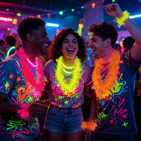Guirlande de colliers lumineux néon en tinsel, réactifs aux UV et aux lampes noires, pour fêtes, festivals, carnavals, vente en gros et personnalisable en vrac